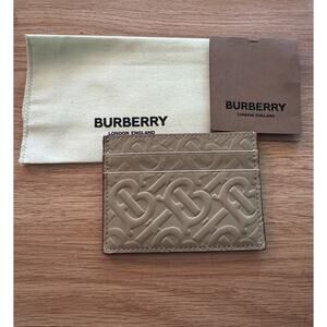 NEW Burberry Embossed Sandon Cardholder - Honey AUTHENTIC